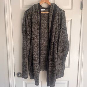Calvin Klein Black and Gray Knit Cardigan